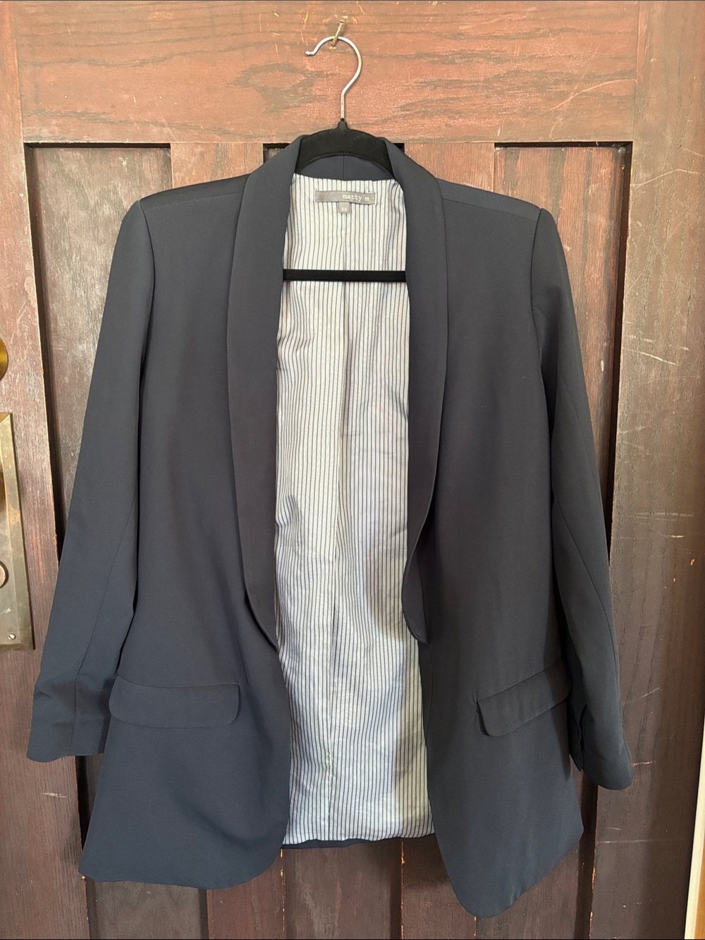 Tailored Open-Front Blazer with Shawl Lapel